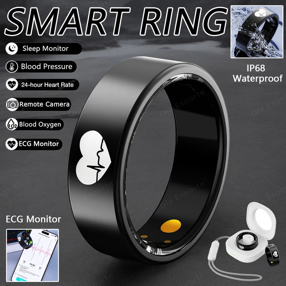 ECG Smart Ring – Heart Rate, Blood Oxygen & Multi-Sport Tracker