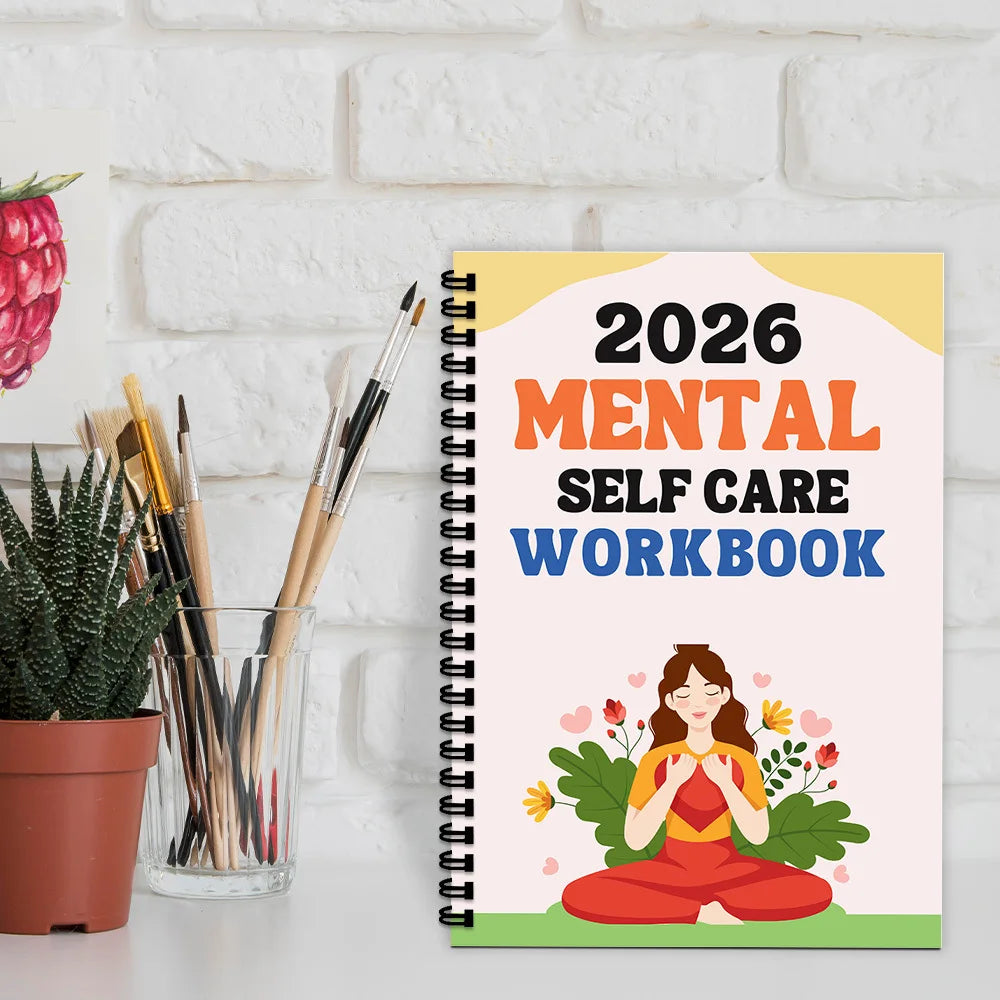Mindful Self-Care Workbook 2026 – Yoga-Themed Mental Health Journal