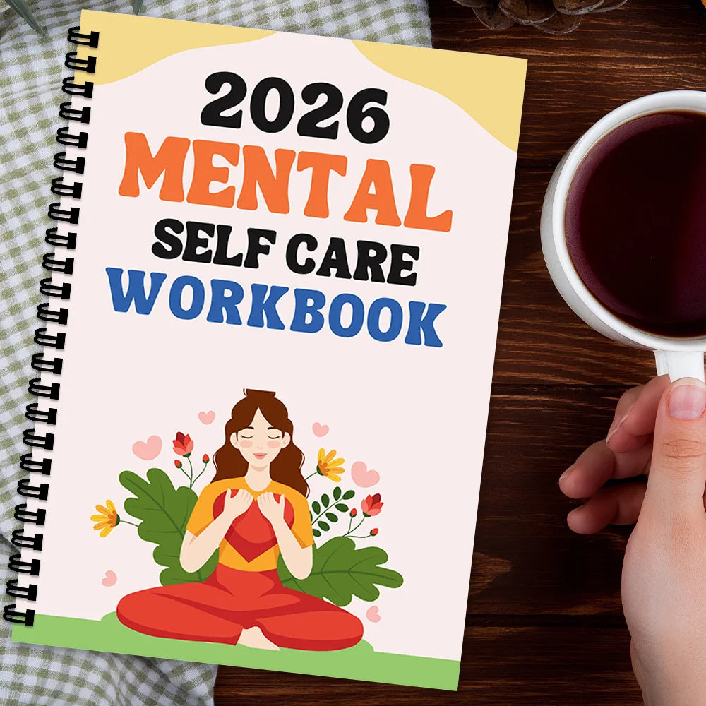 Mindful Self-Care Workbook 2026 – Yoga-Themed Mental Health Journal