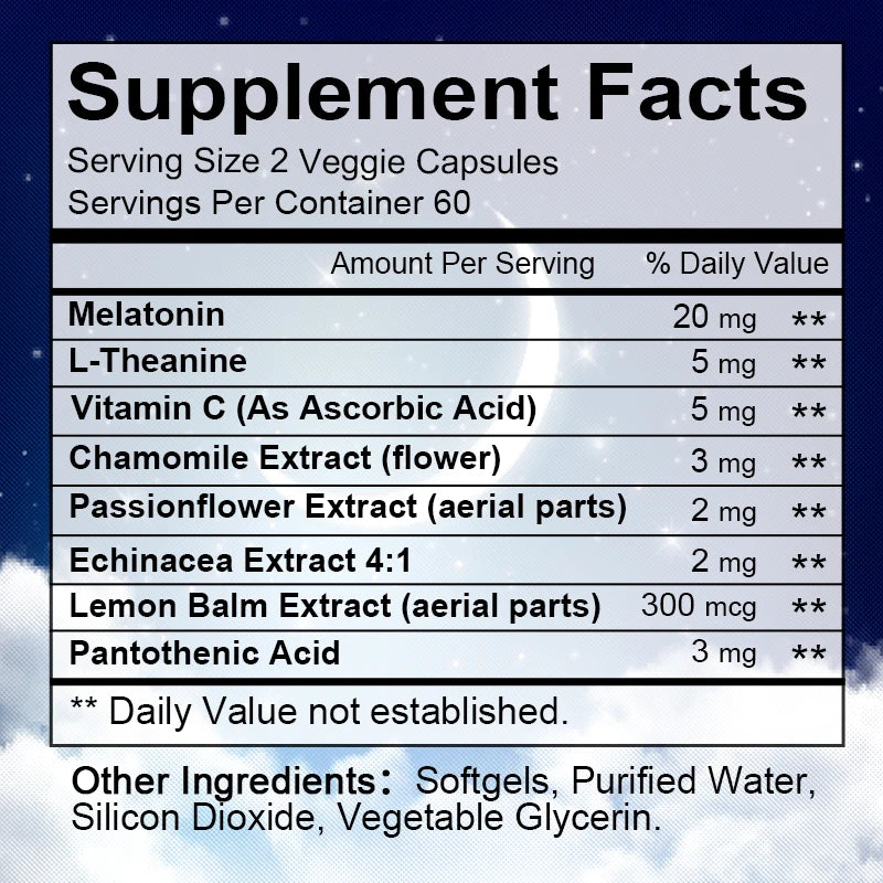 Sleep Supplement – L-Theanine & Melatonin for Deep, Restful Sleep