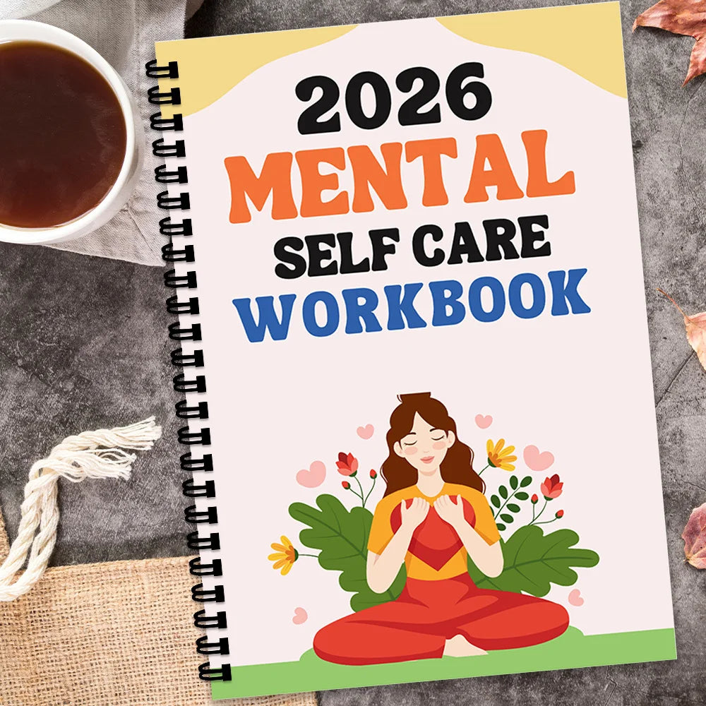 Mindful Self-Care Workbook 2026 – Yoga-Themed Mental Health Journal