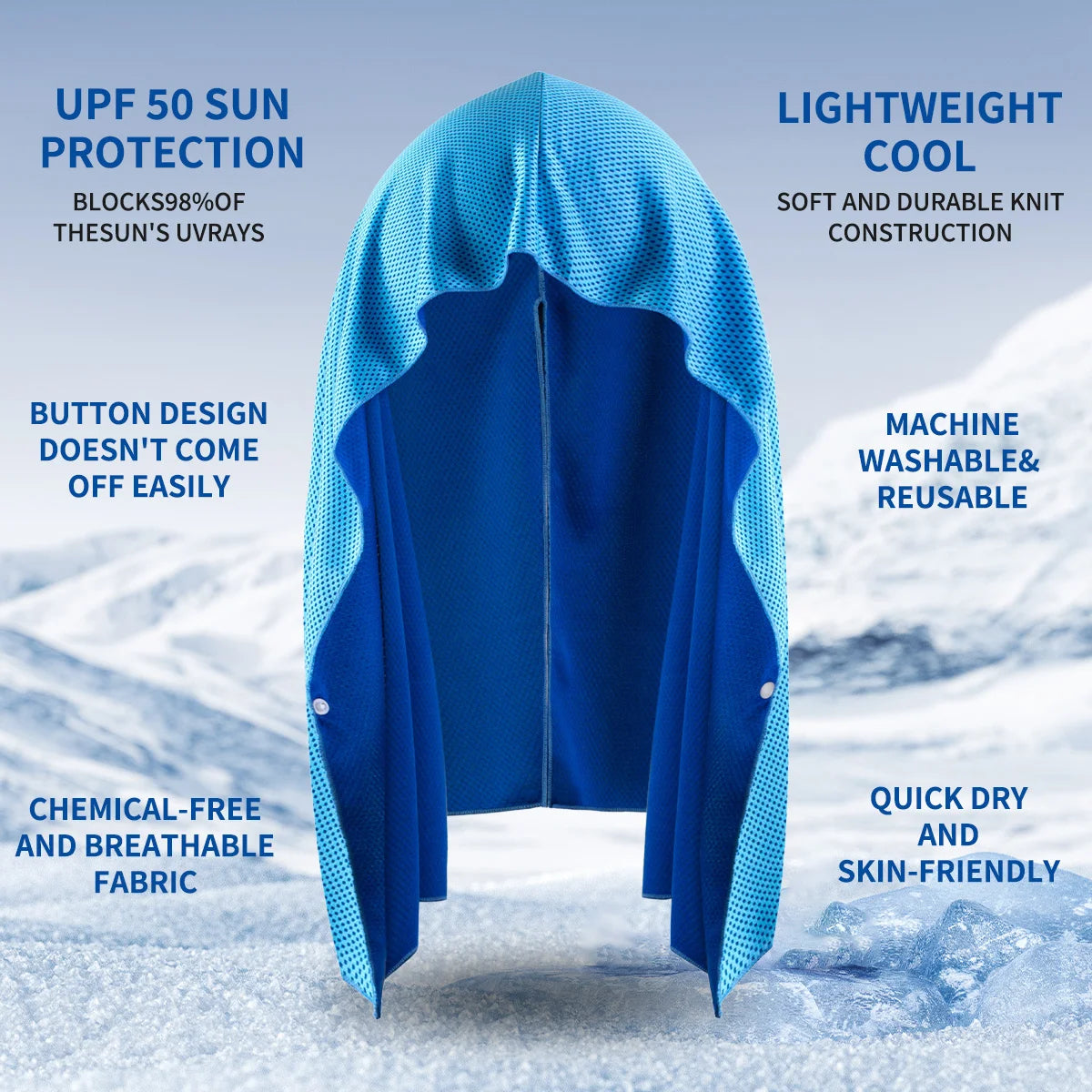 Evaporative Cooling Hoodie Towel – Instant Cool Relief for Workouts & Outdoors